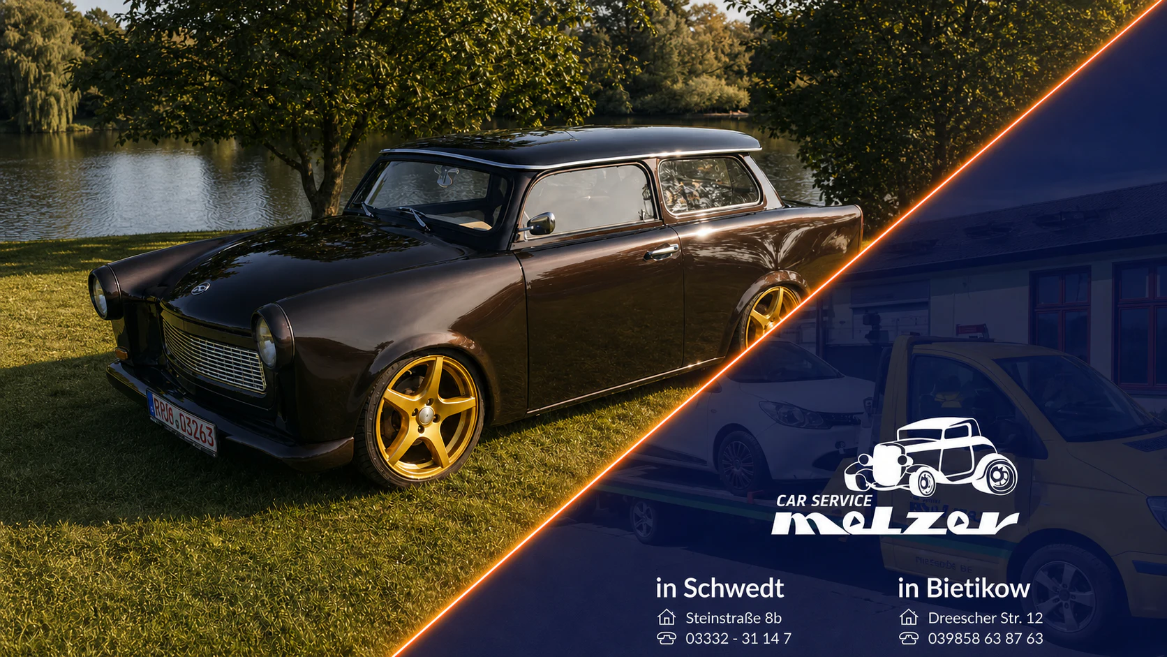 Trabant und Website von Car Service Melzer